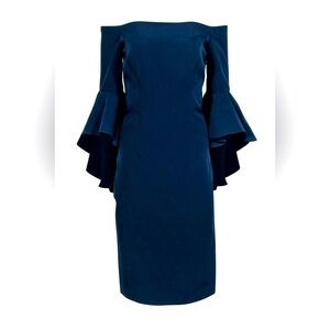 Milly Selena Dress Navy Blue Italian Cady Size 6